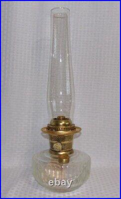 Old Aladdin CLEAR Lincoln Drape SHELF Oil Lamp with Hand Painted Ball Shade