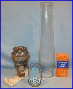 Old Aladdin Chicago oil Lamp Burner, chimney, Mantle Combination