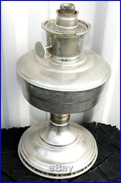 Old Aladdin No 12 kerosene table lamp, nickel over brass, no dents