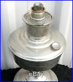 Old Aladdin No 12 kerosene table lamp, nickel over brass, no dents
