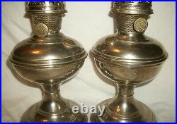 Old Aladdin Oil Lamps # 6 & 11 Nickel Plated As Is Kerosene