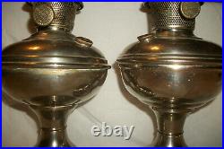 Old Aladdin Oil Lamps # 6 & 11 Nickel Plated As Is Kerosene