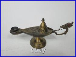 Old Chinese Style Brass Kerosene Lamp