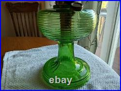 Old Green Aladdin Beehive Oil Or Kerosene Lamp With Chimney Nice Condition