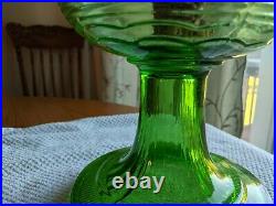 Old Green Aladdin Beehive Oil Or Kerosene Lamp With Chimney Nice Condition