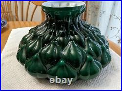 Old Rare Original Aladdin Deep Green Encased Artichoke 202 Oil Lamp Shade Nice