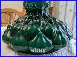 Old Rare Original Aladdin Deep Green Encased Artichoke 202 Oil Lamp Shade Nice