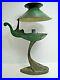 Old Swan Aladdin Style Oil Lamp Light Candlestick Brass Tin Tole Removable Shade