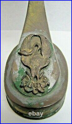 Old Swan Aladdin Style Oil Lamp Light Candlestick Brass Tin Tole Removable Shade