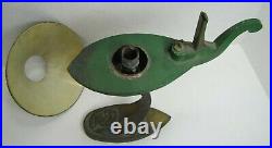 Old Swan Aladdin Style Oil Lamp Light Candlestick Brass Tin Tole Removable Shade