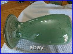 Old Variegated Art Deco Green Aladdin Oil Or Kerosene Vase Lamp Base Nice Look