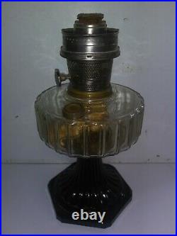 Old Vintage Antique Aladdin Lamp Kerosine Clear Glass Black 21 C Base Parts