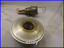 Old Vtg. Antique Aladdin Aluminum Fount Pot Kerosene Bracket Lamp w No 23 Burner