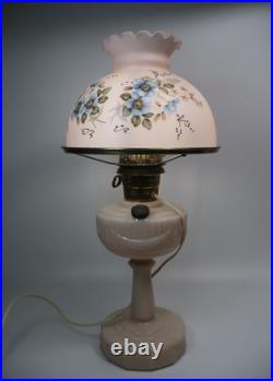 Original Aladdin B-75 Tall Lincoln Drape Alacite Lamp Pink Floral Shade 1940s Original Aladdin B-75 Tall Lincoln Drape Alacite Lamp Pink Floral Shade 1940s