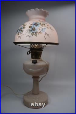 Original Aladdin B-75 Tall Lincoln Drape Alacite Lamp Pink Floral Shade 1940s Original Aladdin B-75 Tall Lincoln Drape Alacite Lamp Pink Floral Shade 1940s