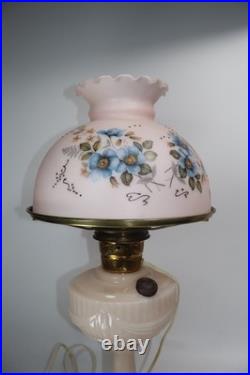 Original Aladdin B-75 Tall Lincoln Drape Alacite Lamp Pink Floral Shade 1940s Original Aladdin B-75 Tall Lincoln Drape Alacite Lamp Pink Floral Shade 1940s