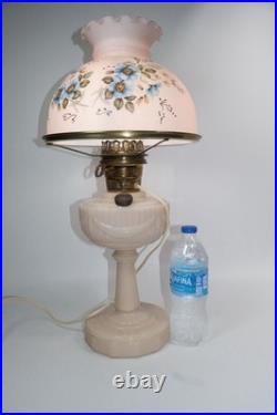 Original Aladdin B-75 Tall Lincoln Drape Alacite Lamp Pink Floral Shade 1940s Original Aladdin B-75 Tall Lincoln Drape Alacite Lamp Pink Floral Shade 1940s