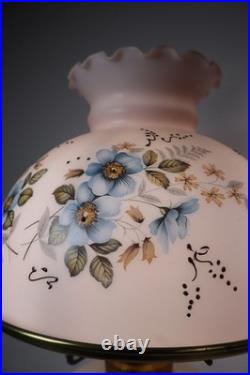 Original Aladdin B-75 Tall Lincoln Drape Alacite Lamp Pink Floral Shade 1940s
