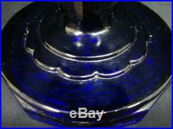 Original Aladdin Cobalt Blue Scallop Foot Kerosene Lamp, Excellent Condition