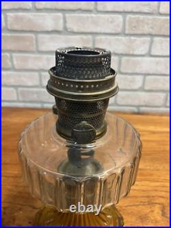 Original Aladdin Corinthian Amber + Clear Oil Lamp with NuType Model B Burner