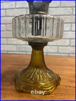 Original Aladdin Corinthian Amber + Clear Oil Lamp with NuType Model B Burner