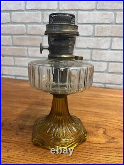Original Aladdin Corinthian Amber + Clear Oil Lamp with NuType Model B Burner