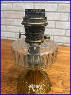 Original Aladdin Corinthian Amber + Clear Oil Lamp with NuType Model B Burner