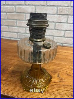 Original Aladdin Corinthian Amber + Clear Oil Lamp with NuType Model B Burner
