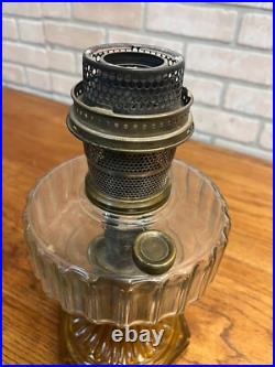 Original Aladdin Corinthian Amber + Clear Oil Lamp with NuType Model B Burner