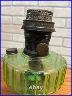 Original Aladdin Corinthian Green Glass Oil Lamp with NuType Model B Burner