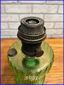 Original Aladdin Corinthian Green Glass Oil Lamp with NuType Model B Burner