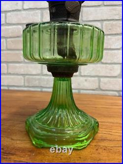 Original Aladdin Corinthian Green Glass Oil Lamp with NuType Model B Burner