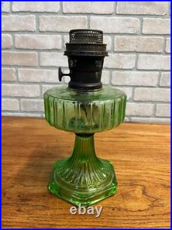 Original Aladdin Corinthian Green Glass Oil Lamp with NuType Model B Burner