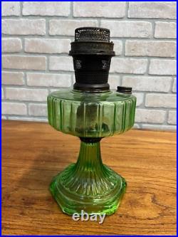 Original Aladdin Corinthian Green Glass Oil Lamp with NuType Model B Burner