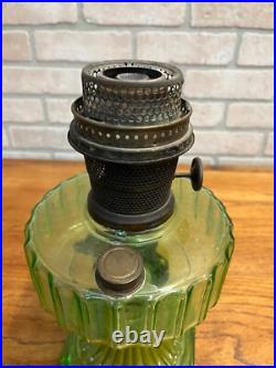 Original Aladdin Corinthian Green Glass Oil Lamp with NuType Model B Burner