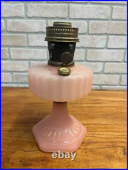 Original Aladdin Corinthian Pink Moonstone Oil Lamp with NuType Model B Burner
