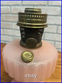 Original Aladdin Corinthian Pink Moonstone Oil Lamp with NuType Model B Burner