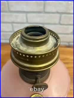 Original Aladdin Corinthian Pink Moonstone Oil Lamp with NuType Model B Burner