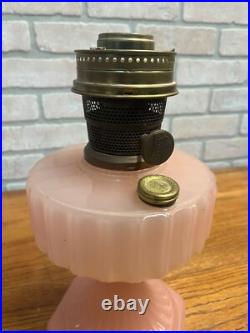 Original Aladdin Corinthian Pink Moonstone Oil Lamp with NuType Model B Burner