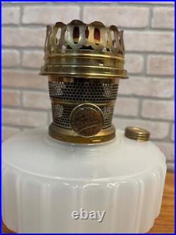 Original Aladdin Corinthian White Moonstone Oil Lamp with NuType Model B Burner
