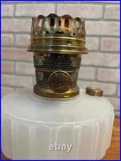 Original Aladdin Corinthian White Moonstone Oil Lamp with NuType Model B Burner