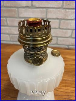 Original Aladdin Corinthian White Moonstone Oil Lamp with NuType Model B Burner