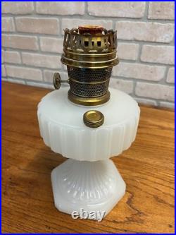 Original Aladdin Corinthian White Moonstone Oil Lamp with NuType Model B Burner