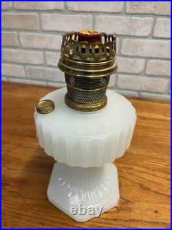 Original Aladdin Corinthian White Moonstone Oil Lamp with NuType Model B Burner