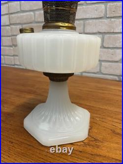 Original Aladdin Corinthian White Moonstone Oil Lamp with NuType Model B Burner