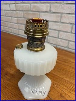 Original Aladdin Corinthian White Moonstone Oil Lamp with NuType Model B Burner