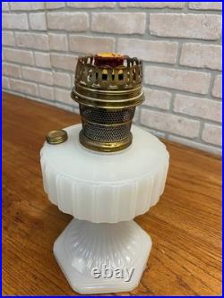 Original Aladdin Corinthian White Moonstone Oil Lamp with NuType Model B Burner