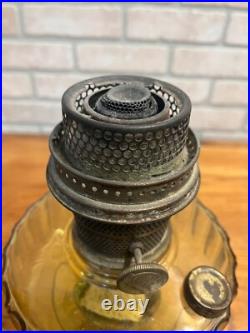 Original Aladdin Corinthian Yellow Amber Oil Lamp with NuType Model B Burner