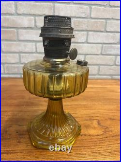 Original Aladdin Corinthian Yellow Amber Oil Lamp with NuType Model B Burner