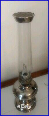 Original Aladdin Model #5 Nickel Plate 1913-14 Kerosene Oil Mantle Lamp Chimney
